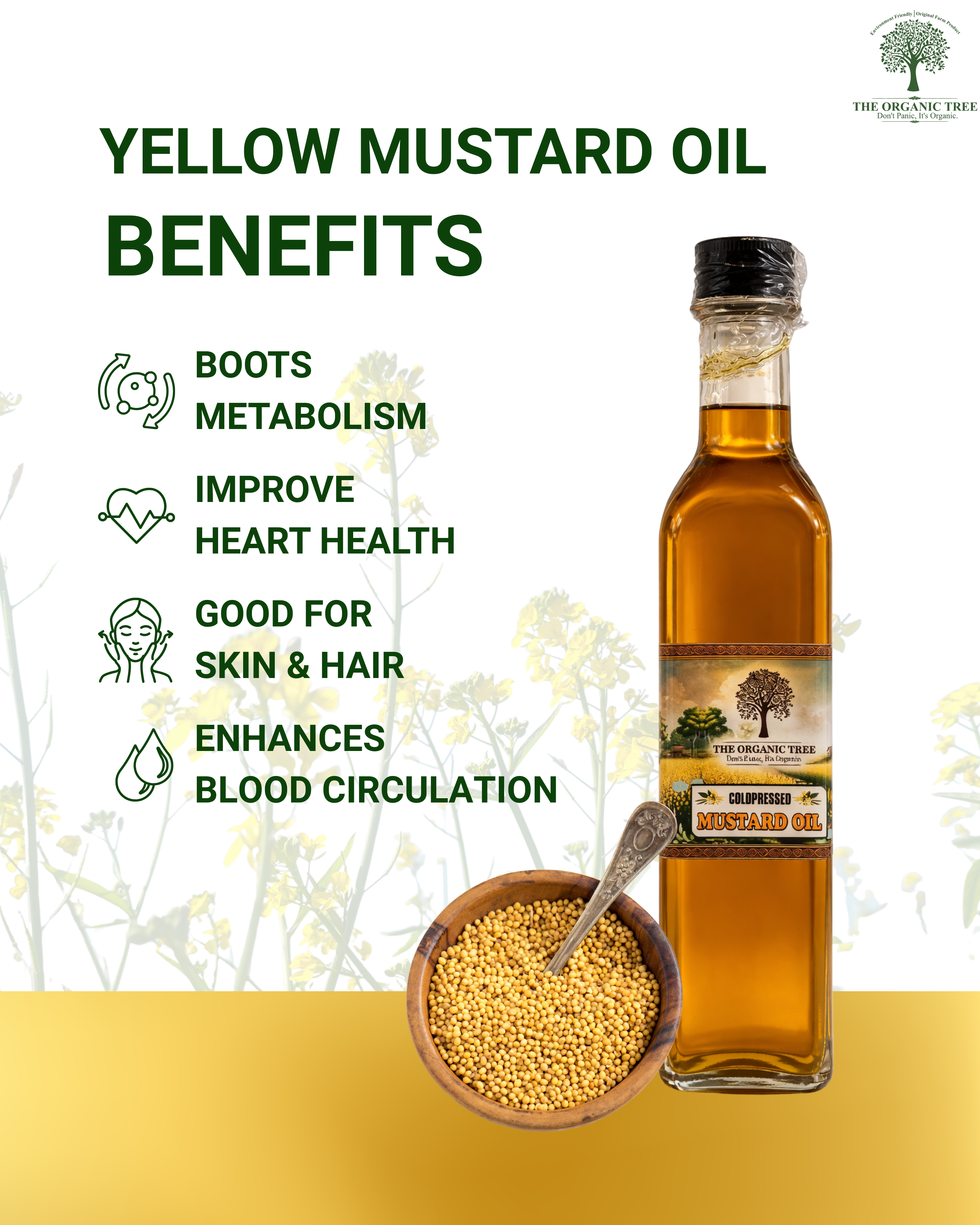 The Organic Tree Cold-Pressed Mustard Oil (1L) – Kachi Ghani